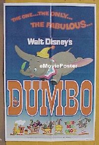 #3339 DUMBO 1sh R76 Walt Disney classic!