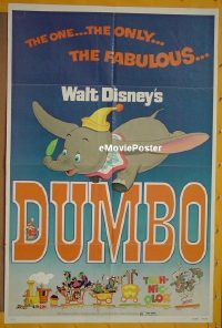 A330 DUMBO one-sheet movie poster R76 Walt Disney classic!