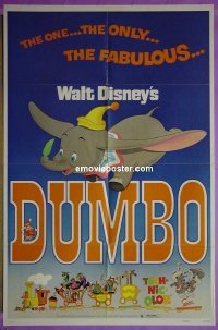 #111 DUMBO 1sh R72 Walt Disney classic! 
