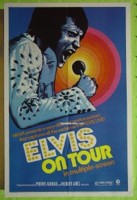 #2308 ELVIS ON TOUR 1sh72 Presley performing!