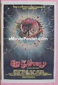 P569 END OF THE WORLD one-sheet movie poster '77 Chris Lee