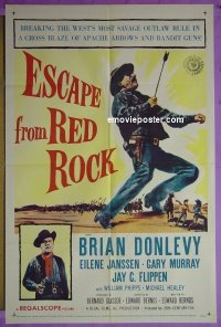 #0850 ESCAPE FROM RED ROCK 1sh '57 Donlevy 
