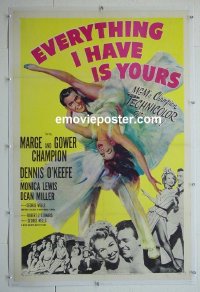 #2848 EVERYTHING I HAVE IS YOURS linen one-sheet '52