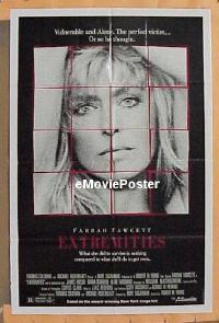 A357 EXTREMITIES one-sheet movie poster '86 Farrah Fawcett, James Russo