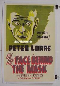 #007 FACE BEHIND THE MASK linen Canadian 1sh '41