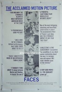 #2094 FACES paperbacked 1sh '68 Cassavetes 