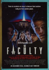 h240 FACULTY DS advance one-sheet movie poster '98 Elijah Wood, Hartnett