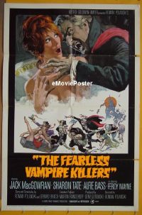 #176 FEARLESS VAMPIRE KILLERS style B 1sh 1967 great Frank Frazetta art, plus Tate attacked!