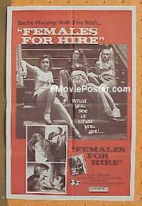 P628 FEMALES FOR HIRE one-sheet movie poster '76 sexploitation