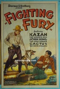 #7673 FIGHTING FURY 1sh R30s Kazan Wonder Dog 