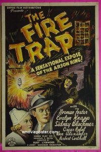 #9176 FIRE TRAP 1sh '35 arson ring expose! 
