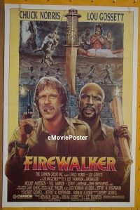 A381 FIREWALKER one-sheet movie poster '86 Chuck Norris, Lou Gossett