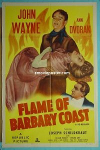 #4516 FLAME OF BARBARY COAST 1sh R50 J. Wayne 