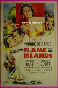 #9180 FLAME OF THE ISLANDS 1sh '55 De Carlo 