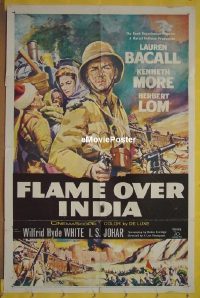#126 FLAME OVER INDIA 1sh '60 More, Bacall 