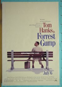 P675 FORREST GUMP DS advance one-sheet movie poster '94 Tom Hanks, Wright
