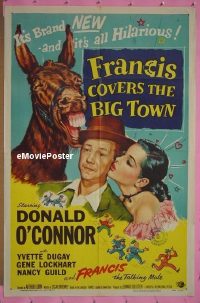 #216 FRANCIS COVERS THE BIG TOWN 1sh '53 mule 