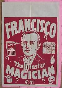 #041 FRANCISCO THE MASTER MAGICIAN 1sh '30s 