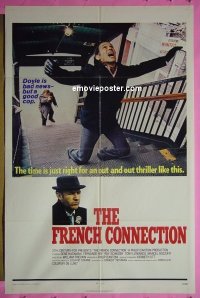 g466 FRENCH CONNECTION int'l one-sheet movie poster '71 Hackman, Scheider