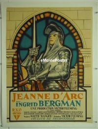 #052 JOAN OF ARC linen small French '48 art! 