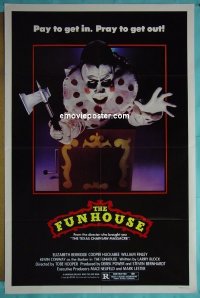 #7755 FUNHOUSE 'clown' 1sh '81 Hooper horror! 