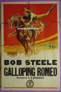 #0689 GALLOPING ROMEO 1sh R30s Bob Steele 
