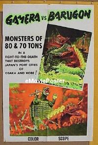 #179 GAMERA VS BARUGON 1sh '66 monsters! 