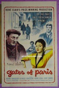 #2375 GATES OF PARIS 1sh '58 Rene Clair