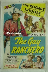 #021 GAY RANCHERO linen 1sh '48 Roy Rogers 