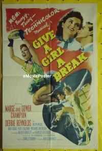 P740 GIVE A GIRL A BREAK one-sheet movie poster '53 Champions!