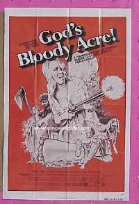 r689 GOD'S BLOODY ACRE one-sheet movie poster '75 Scott Lawrence