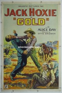 #2076 GOLD 1sh '32 Jack Hoxie western 
