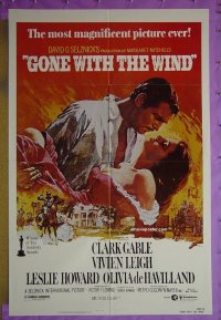 #399 GONE WITH THE WIND 1sh R80 Gable, Leigh 