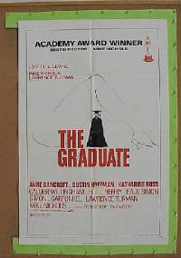 r698 GRADUATE one-sheet movie poster R72 Dustin Hoffman, Anne Bancroft
