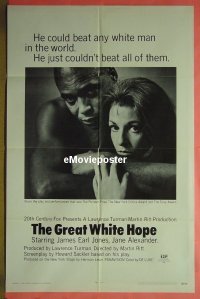 #250 GREAT WHITE HOPE 1sh '70 boxing bio! 