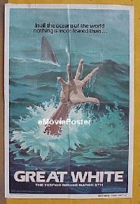 #358 GREAT WHITE teaser 1sh '82 great shark! 