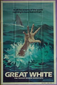 #171 GREAT WHITE teaser 1sh '82 shark image! 