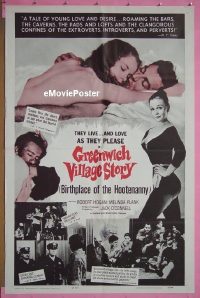 P783 GREENWICH VILLAGE STORY one-sheet movie poster '63 beatniks