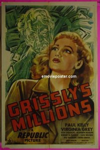#9245 GRISSLY'S MILLIONS 1sh '45 Kelly, Grey 