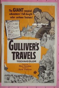 #215 GULLIVER'S TRAVELS 1sh R60s cartoon 