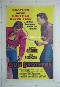 #2318 GUN BROTHERS linen 1sh 56 Buster Crabbe 