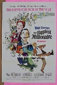 P804 HAPPIEST MILLIONAIRE one-sheet movie poster '68 MacMurray