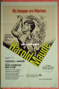 r733 HAROLD & MAUDE one-sheet movie poster R79 Ruth Gordon, Bud Cort