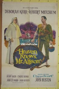 A509 HEAVEN KNOWS MR ALLISON one-sheet movie poster '57 Robert Mitchum