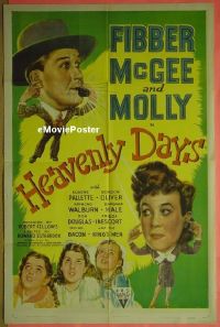#313 HEAVENLY DAYS 1sh '44 McGee, Molly 