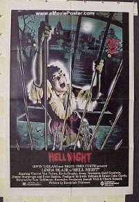 f498 HELL NIGHT one-sheet movie poster '81 Linda Blair, horror!