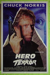 A525 HERO & THE TERROR one-sheet movie poster '88 Chuck Norris