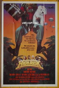 r751 HIGH RISK one-sheet movie poster '81 James Brolin, James Coburn