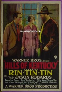 #9271 HILLS OF KENTUCKY 1sh '27 Rin Tin Tin 