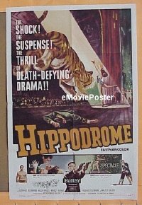 #3544 HIPPODROME 1sh '61 circus thriller!